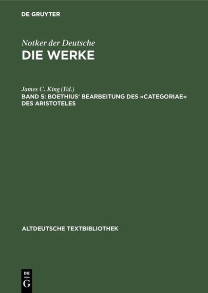 Produktbild: Boethius' Bearbeitung des &raquo;Categoriae&laquo; des Aristoteles