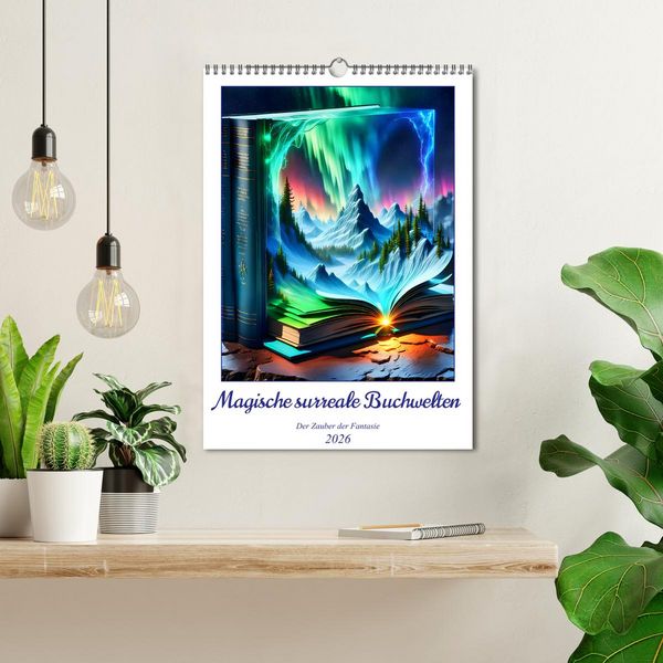 Produktbild: Magische surreale Buchwelten (Wandkalender 2026 DIN A3 hoch), CALVENDO Monatskalender