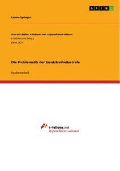 Produktbild: Die Problematik der Ersatzfreiheitsstrafe