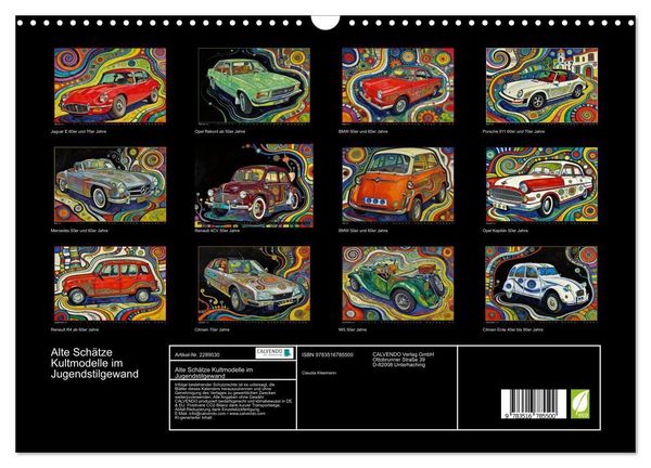 Produktbild: Alte Sch&auml;tze Kultmodelle im Jugendstilgewand (Wandkalender 2027 DIN A3 quer), CALVENDO Monatskalender