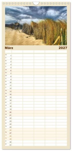 Produktbild: Familienplaner 2027 - Magische K&uuml;ste Zeeland mit 5 Spalten (Wandkalender, 21 x 45 cm) CALVENDO