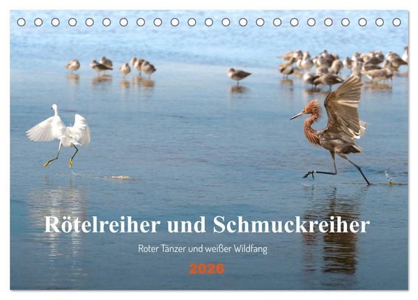 Produktbild: R&ouml;telreiher und Schmuckreiher (Tischkalender 2026 DIN A5 quer), CALVENDO Monatskalender