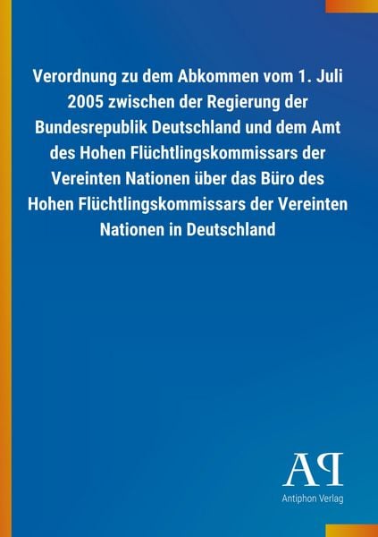 Produktbild: Verordnung zu dem Abkommen vom 1. Juli 2005 zwischen der Reg