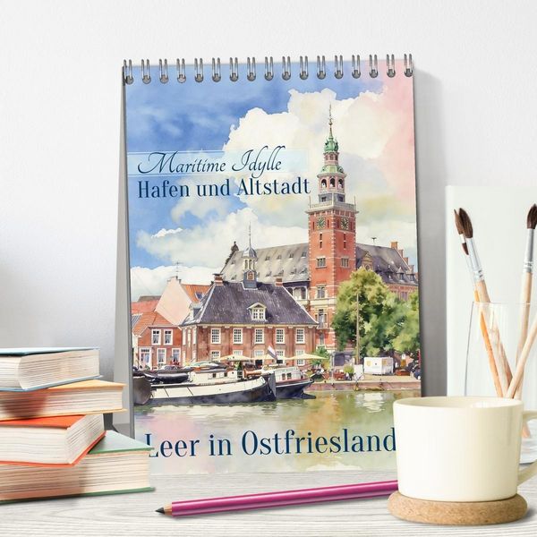 Produktbild: Hafen und Altstadt - Leer in Ostfriesland (Tischkalender 2027 DIN A5 hoch), CALVENDO Monatskalender