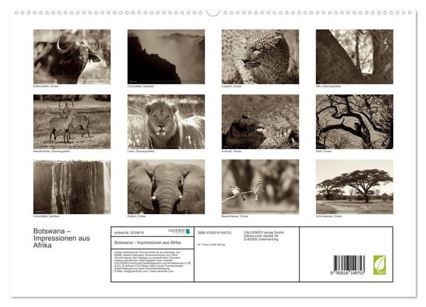Produktbild: Botswana &ndash; Impressionen aus Afrika (hochwertiger Premium Wandkalender 2026 DIN A2 quer), Kunstdruck in Hochglanz