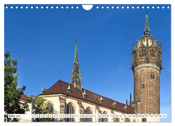 Produktbild: Lutherstadt Wittenberg - Die Wirkst&auml;tte des rebellischen Martin Luther (Wandkalender 2026 DIN A4 quer), CALVENDO Monatskalender