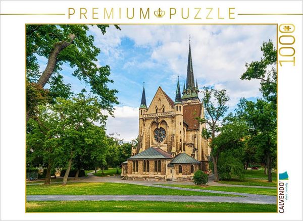 CALVENDO Puzzle Erfurt Thomaskirche | 1000 Teile Lege-Größe 64x48cm Foto-Puzzle für glückliche Stunden