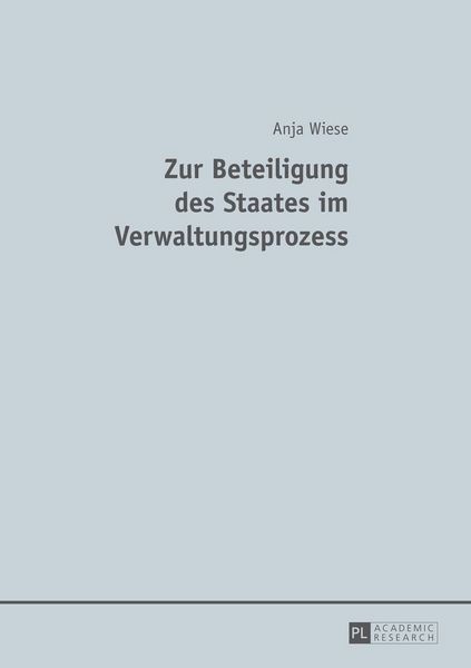 Produktbild: Zur Beteiligung des Staates im Verwaltungsprozess