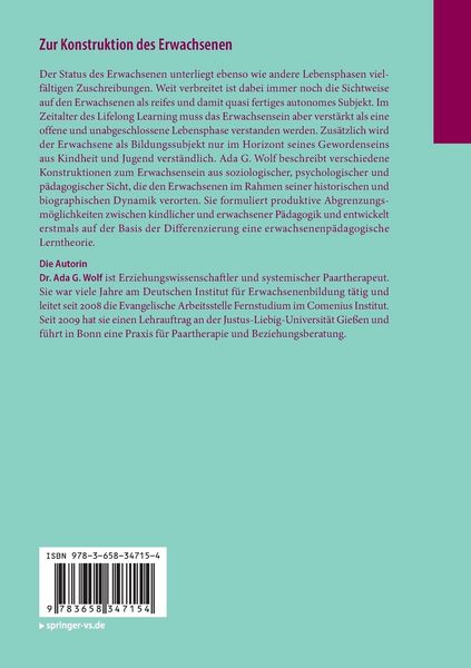 Produktbild: Zur Konstruktion des Erwachsenen