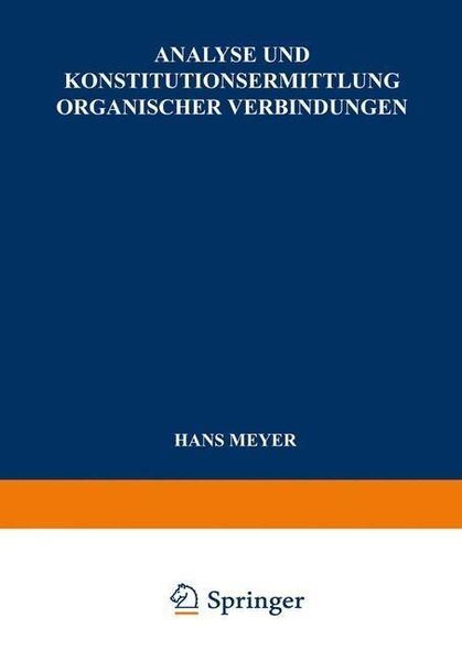 Produktbild: Analyse und Konstitutionsermittlung Organischer Verbindungen