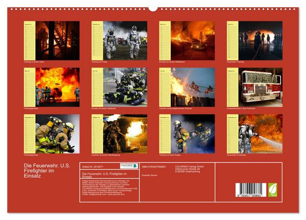 Produktbild: Die Feuerwehr. U.S. Firefighter im Einsatz (hochwertiger Premium Wandkalender 2026 DIN A2 quer), Kunstdruck in Hochglanz