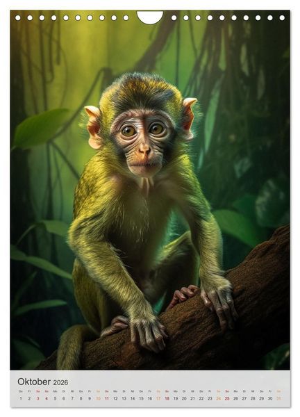 Produktbild: Wilde Tierkinder (Wandkalender 2026 DIN A4 hoch), CALVENDO Monatskalender