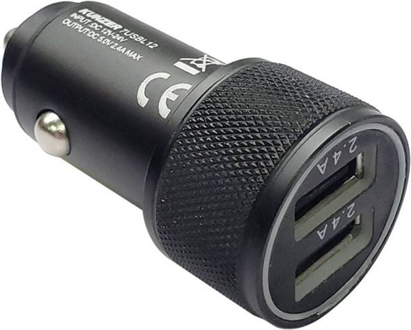 Kunzer USB-Autoladeadapter 12V Belastbarkeit Strom max.=4.8A 12 V, 12V zu 5V