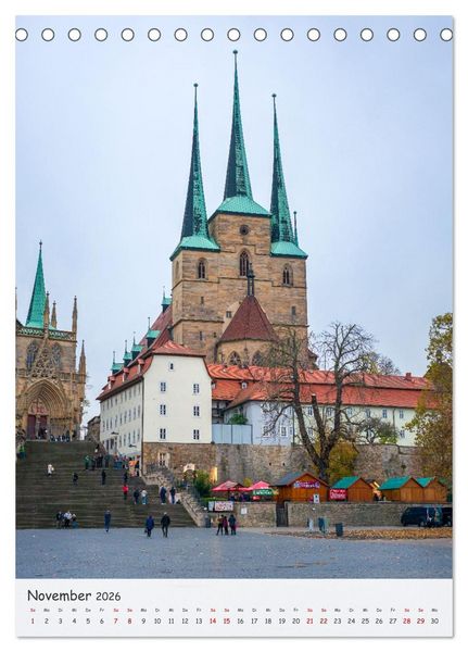 Produktbild: Erfurt - Zwischen Dom und Kr&auml;merbr&uuml;cke (Tischkalender 2026 DIN A5 hoch), CALVENDO Monatskalender