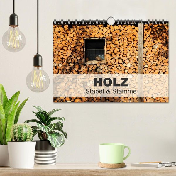 Produktbild: HOLZ - Stapel und St&auml;mme (Wandkalender 2026 DIN A4 quer), CALVENDO Monatskalender