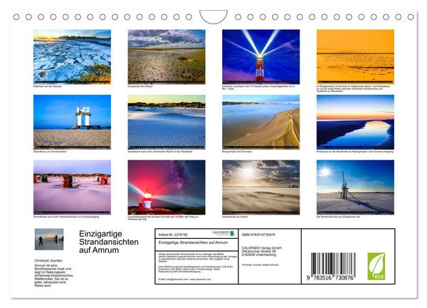 Produktbild: Einzigartige Strandansichten auf Amrum (Wandkalender 2026 DIN A4 quer), CALVENDO Monatskalender