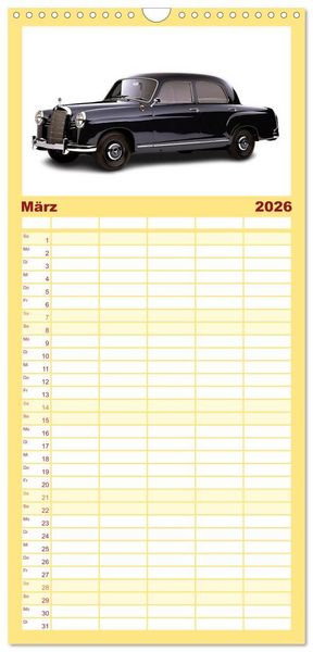 Produktbild: Familienplaner 2026 - Mein Autokalender mit 5 Spalten (Wandkalender, 21 x 45 cm) CALVENDO