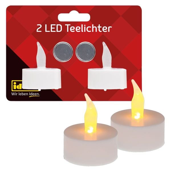 Idena LED Teelichter batteriebetrieben Ø4x4,5cm 2 Stück