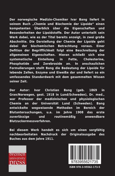 Produktbild: Chemie und Biochemie der Lipoide