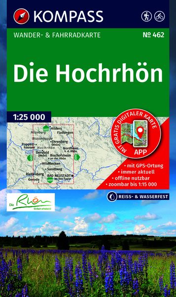 KOMPASS Wanderkarte 462 Die Hochrhön 1:25.000, Sonstige von , Kompass-Karten, 978-3-99154-523-1