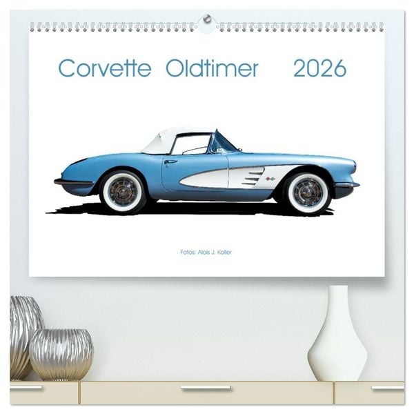 Produktbild: Corvette Oldtimer 2026 (hochwertiger Premium Wandkalender 2026 DIN A2 quer), Kunstdruck in Hochglanz