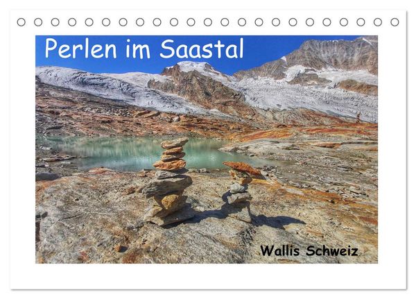 Produktbild: Perlen im Saastal Wallis Schweiz (Tischkalender 2026 DIN A5 quer), CALVENDO Monatskalender
