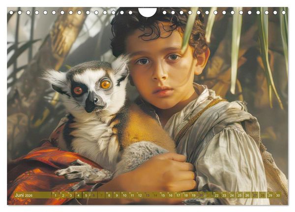 Produktbild: Eine kindliche Tierliebe - Herzensbilder (Wandkalender 2026 DIN A4 quer), CALVENDO Monatskalender