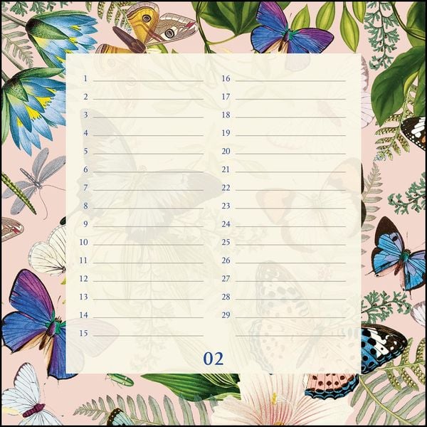 Produktbild: Immerw&auml;hrender Geburtstagskalender floral &ndash; Archive by Portico Designs &ndash; Quadrat-Format 24 x 24 cm