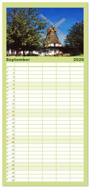 Produktbild: Familienplaner 2026 - Schleswig-Holstein Du bist so sch&ouml;n mit 5 Spalten (Wandkalender, 21 x 45 cm) CALVENDO