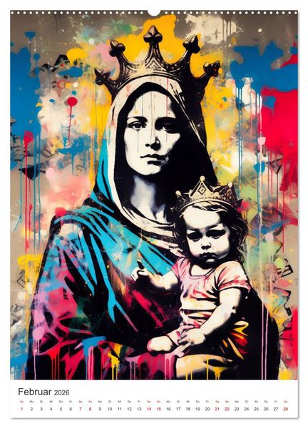 Produktbild: STREETART Neu Erleben Ein KI-Kunstkalender (Wandkalender 2026 DIN A2 hoch), CALVENDO Monatskalender