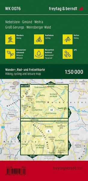 Produktbild: freytag & berndt Wanderkarte WK 0076 Nebelstein, Gm&uuml;nd - Weitra - Gro&szlig; Gerungs - Weinsberger Wald 1:50.000