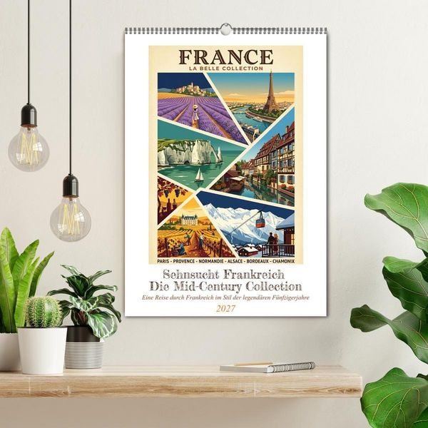Produktbild: Sehnsucht Frankreich - Die Mid-Century Collection (Wandkalender 2027 DIN A2 hoch), CALVENDO Monatskalender