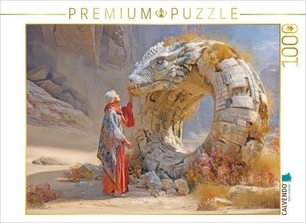 CALVENDO Puzzle Mystische Oroboros und Steinbauten | 1000 Teile Lege-Größe 64 × 48 cm Foto-Puzzle für glückliche Stunden