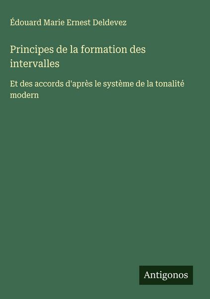 Produktbild: Principes de la formation des intervalles