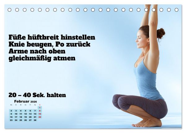 Produktbild: Yoga Kalender - &Uuml;bungen und Meditation f&uuml;r jeden Monat (Tischkalender 2026 DIN A5 quer), CALVENDO Monatskalender