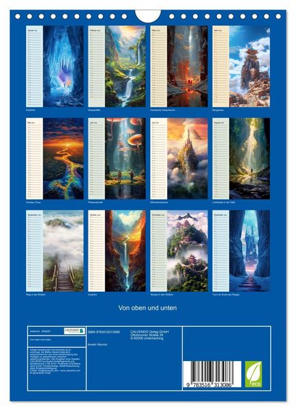 Produktbild: Von oben und unten (Wandkalender 2026 DIN A4 hoch), CALVENDO Monatskalender
