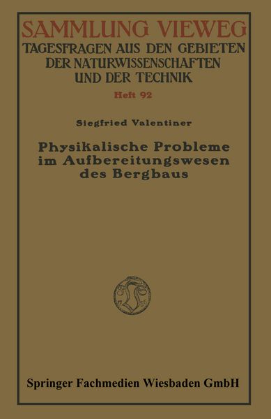 Produktbild: Physikalische Probleme im Aufbereitungswesen des Bergbaus