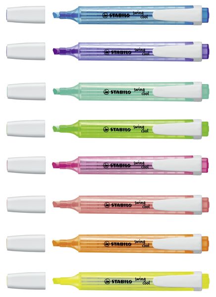 Textmarker - STABILO swing cool - 8er Pack - mit 8 verschiedenen Farben