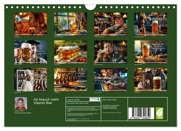Produktbild: Ich brauch mehr Vitamin Bier (Wandkalender 2026 DIN A4 quer), CALVENDO Monatskalender