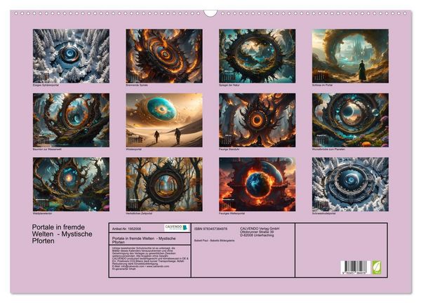 Produktbild: Portale in fremde Welten - Mystische Pforten (Wandkalender 2026 DIN A2 quer), CALVENDO Monatskalender