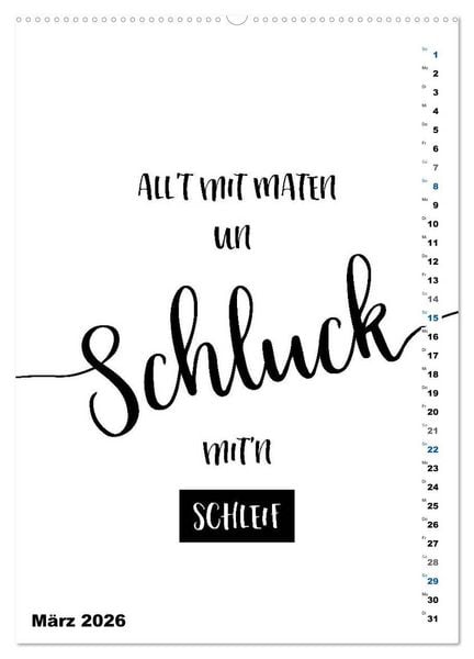 Produktbild: PLATT Typische Spr&uuml;che (Wandkalender 2026 DIN A2 hoch), CALVENDO Monatskalender