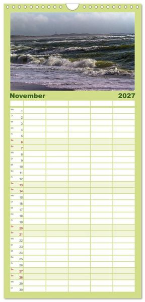 Produktbild: Familienplaner 2027 - Sehnsucht D&auml;nemark - Danmark mit 5 Spalten (Wandkalender, 21 x 45 cm) CALVENDO