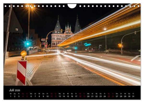 Produktbild: Eine Nacht in L&uuml;beck (Wandkalender 2026 DIN A4 quer), CALVENDO Monatskalender