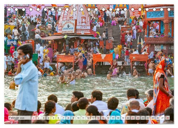 Produktbild: INDIEN Allahabad Haridwar Varanasi Vrindavan (Tischkalender 2026 DIN A5 quer), CALVENDO Monatskalender