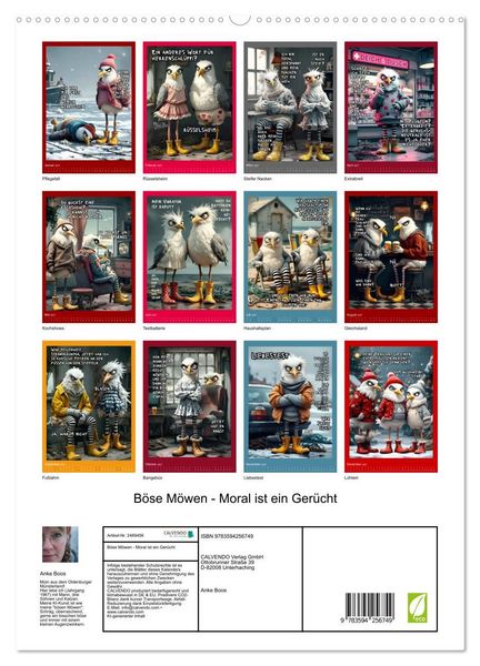 Produktbild: B&ouml;se M&ouml;wen - Moral ist ein Ger&uuml;cht (hochwertiger Premium Wandkalender 2027 DIN A2 hoch), Kunstdruck in Hochglanz