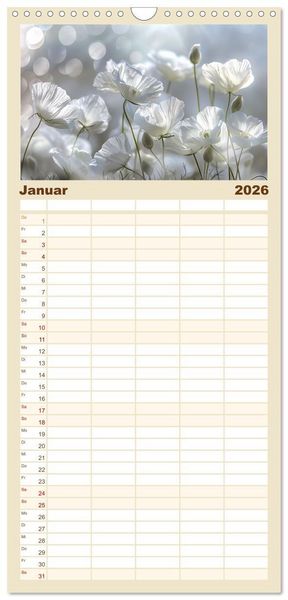 Produktbild: Familienplaner 2026 - Bezaubernde Mohnblumen mit 5 Spalten (Wandkalender, 21 x 45 cm) CALVENDO