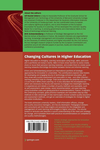 Produktbild: Changing Cultures in Higher Education