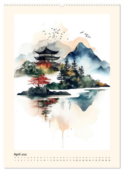 Produktbild: Japan - Momente der Stille (hochwertiger Premium Wandkalender 2026 DIN A2 hoch), Kunstdruck in Hochglanz