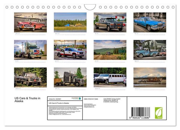 Produktbild: US Cars & Trucks in Alaska (Wandkalender 2026 DIN A4 quer), CALVENDO Monatskalender