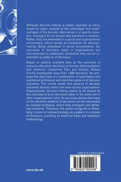 Produktbild: Patterns of Resource Allocation Decisions in Organisations